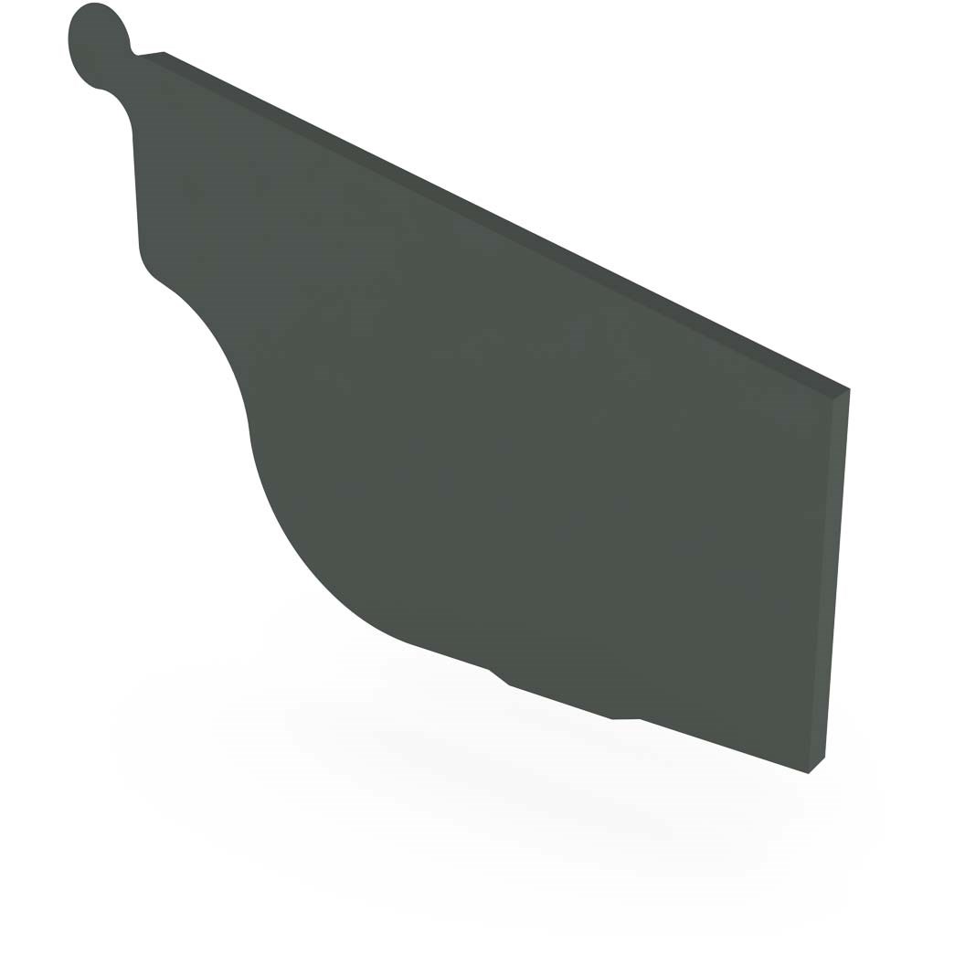 OG Gutter 125 Ribbed Stop End Right Hand Slate Grey