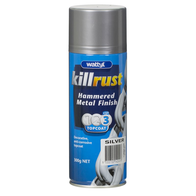 Wattyl Killrust Hammer Finish Silver Aerosol