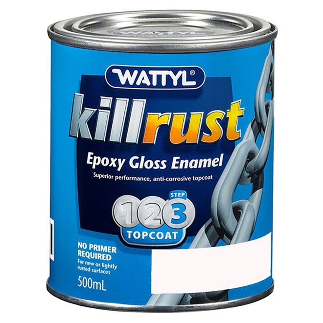 Wattyl Killrust Gloss Enamel Matt Black 500ml