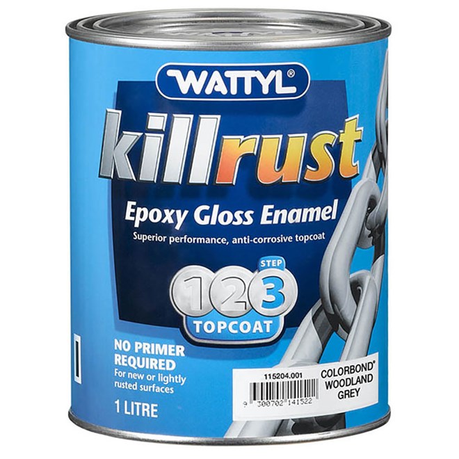 Wattyl Killrust Gloss Enamel Colorbond Woodland Grey 1L