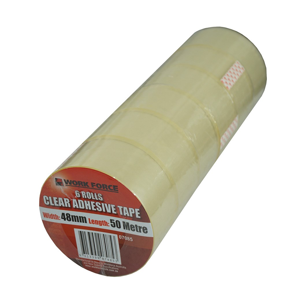 Clear Adhesive Tape 48mm x50m 6pk