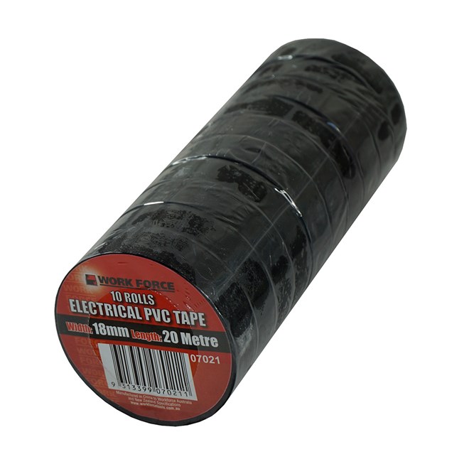 Black PVC Electrical Tape 18mm x20m 10pk