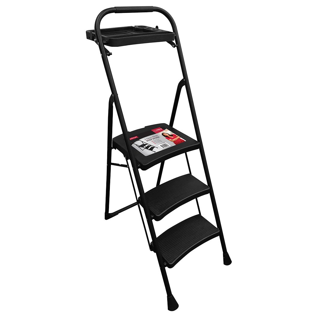 3 Step Steel Platform Ladder 100kg