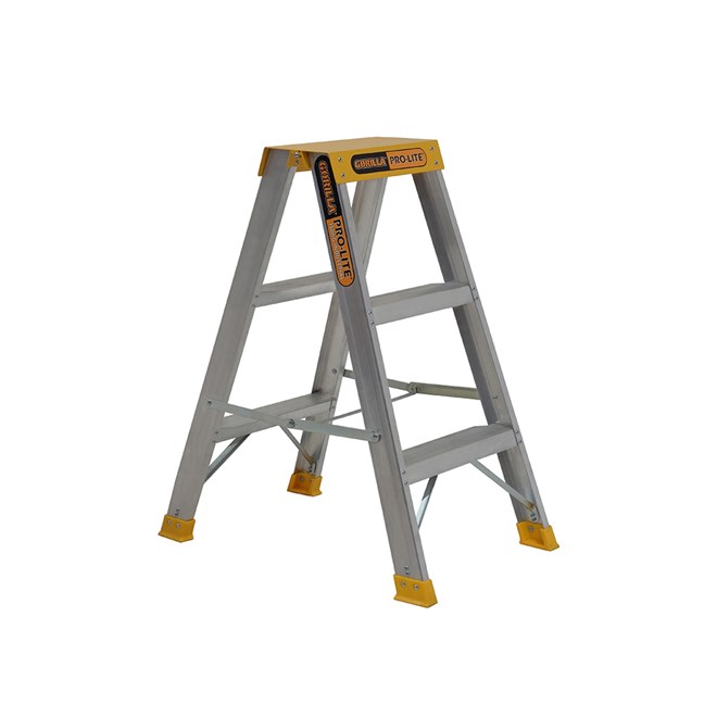 Gorilla 3 Step Double Sided Pro-Lite® Aluminium Ladder