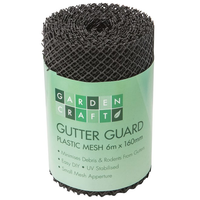 Gutter Guard Black Plastic 6m x 160mm