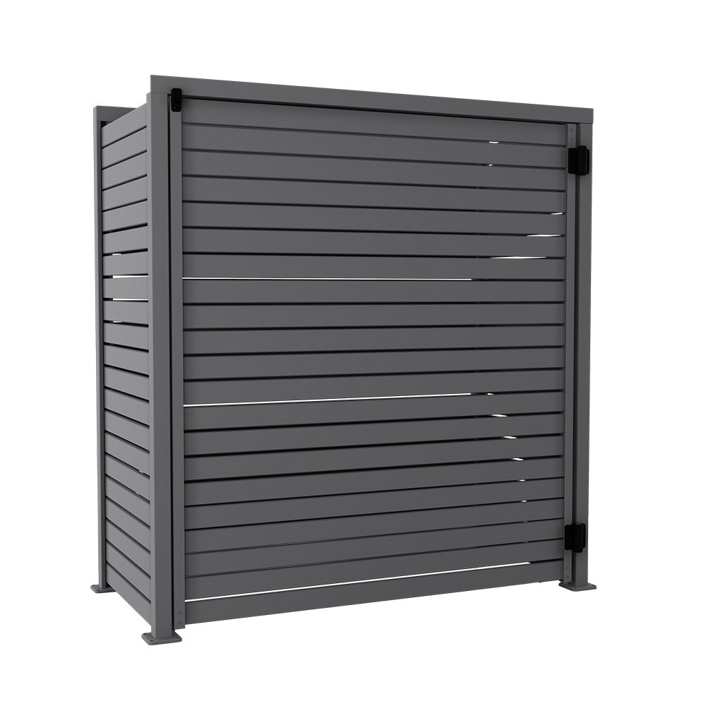 Slat Pool Pump Cover 600 x 1594 x 1500mm Granite Single Door No Lid