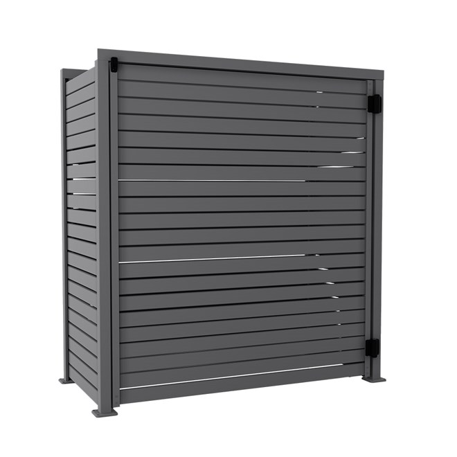 Slat Pool Pump Cover 600 x 1594 x 1500mm Granite Single Door No Lid