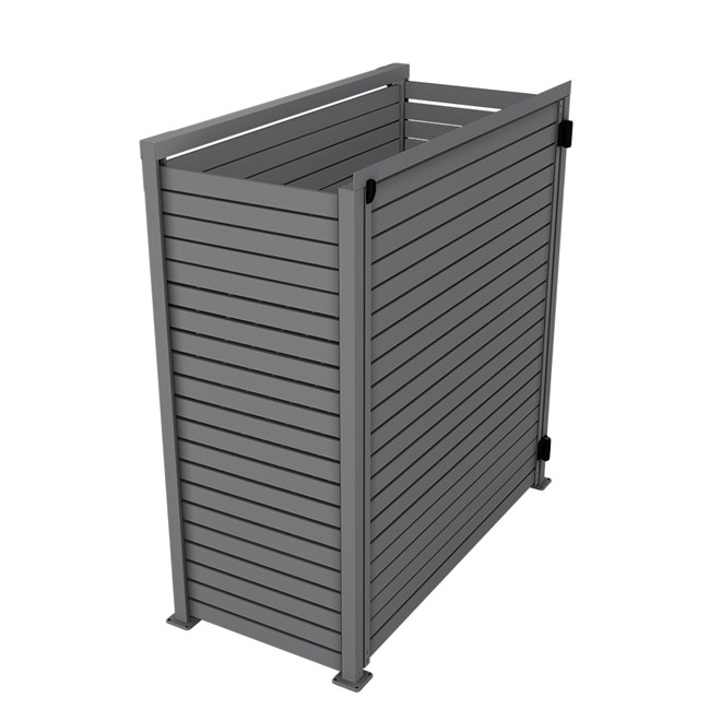 Slat Pool Pump Cover 600 x 1594 x 1500mm Granite Single Door No Lid