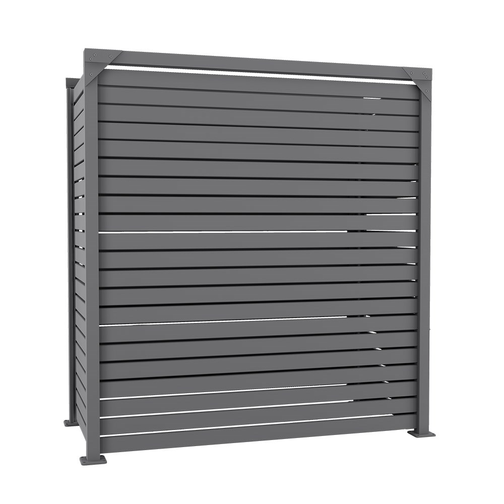 Slat Pool Pump Cover 600 x 1594 x 1500mm Granite Single Door No Lid