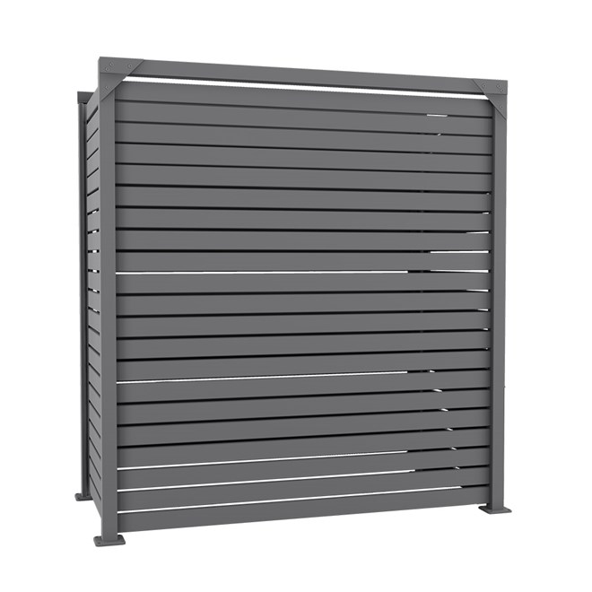 Slat Pool Pump Cover 600 x 1594 x 1500mm Granite Single Door No Lid
