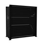 Slat Pool Pump Cover 600 x 1594 x 1500mm Black Single Door No Lid