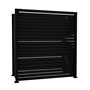 Slat Pool Pump Cover 600 x 1594 x 1500mm Black Single Door No Lid