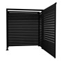 Slat Pool Pump Cover 600 x 1594 x 1500mm Black Single Door No Lid