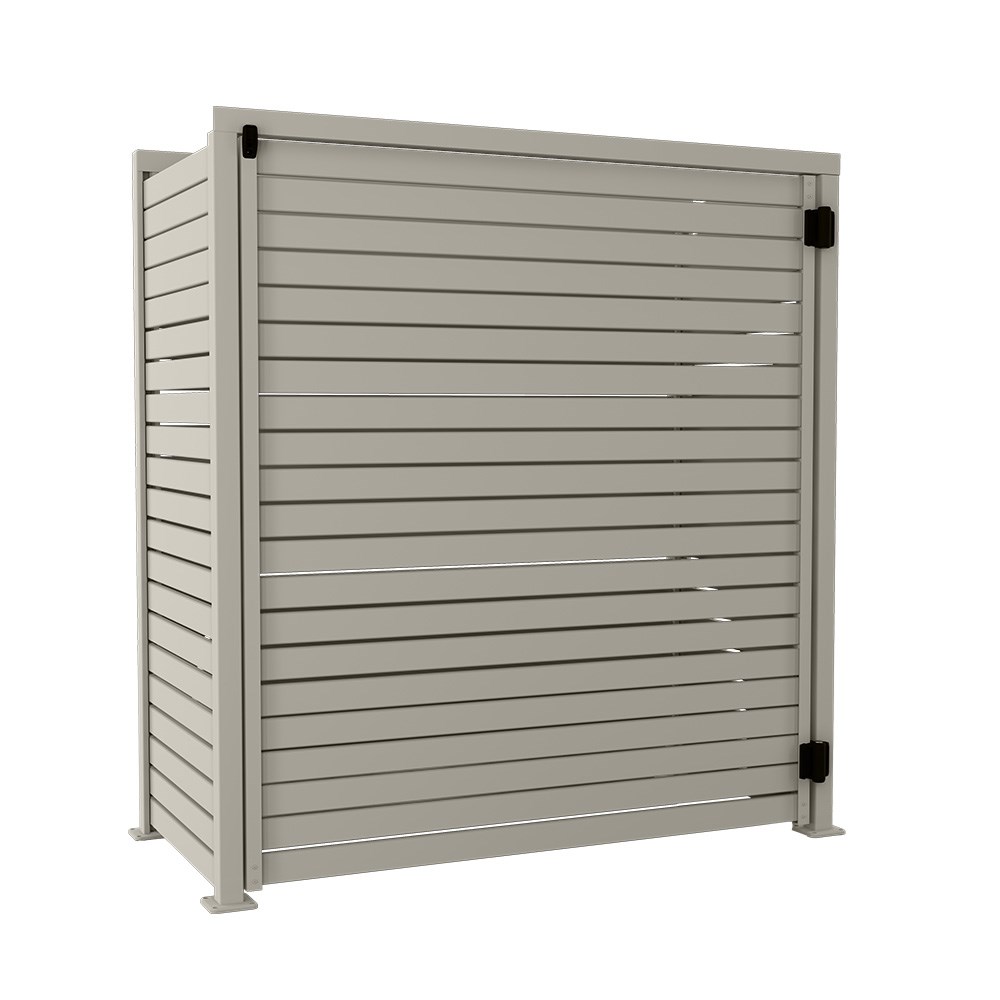 Slat Pool Pump Cover 600 x 1594 x 1500mm Birch Single Door No Lid