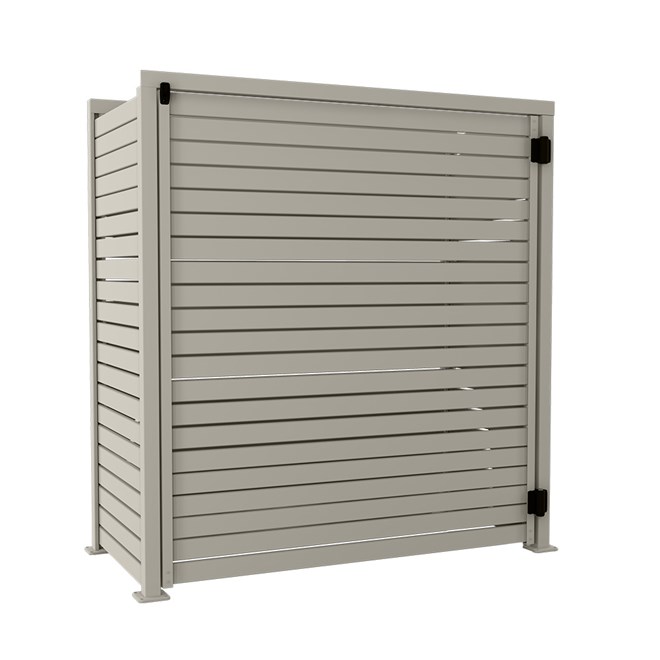 Slat Pool Pump Cover 600 x 1594 x 1500mm Birch Single Door No Lid