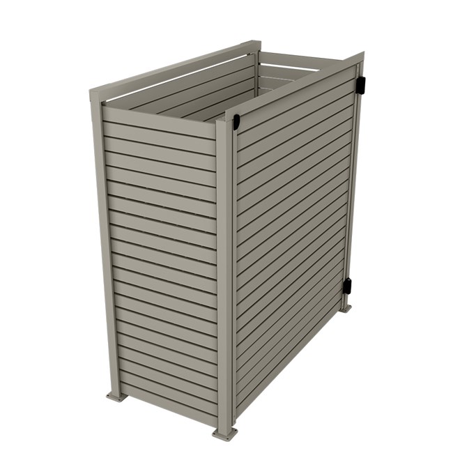 Slat Pool Pump Cover 600 x 1594 x 1500mm Birch Single Door No Lid