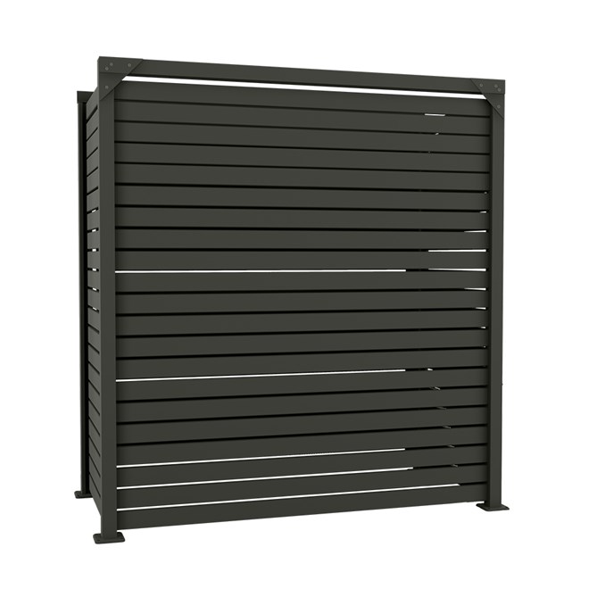 Slat Pool Pump Cover 600 x 1594 x 1500mm Slate Grey Single Door No Lid