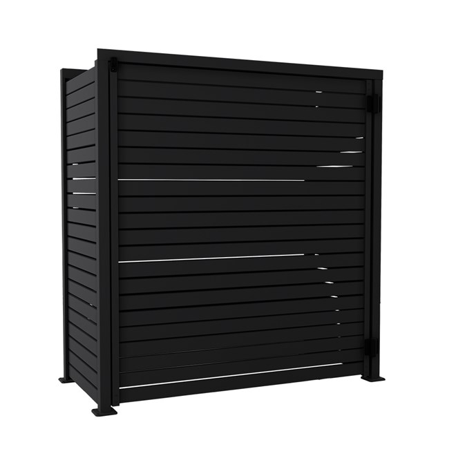 Slat Pool Pump Cover 600 x 1594 x 1500mm Gun Metal Grey Single Door No Lid