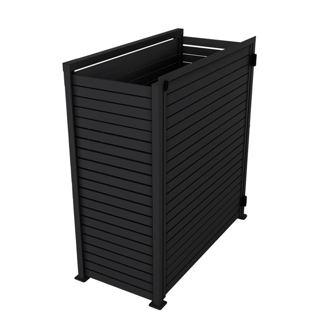 Slat Pool Pump Cover 600 x 1594 x 1500mm Gun Metal Grey Single Door No Lid