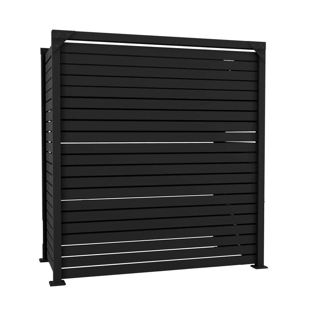 Slat Pool Pump Cover 600 x 1594 x 1500mm Gun Metal Grey Single Door No Lid