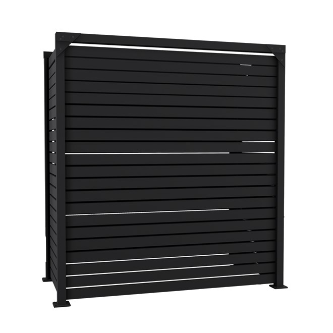 Slat Pool Pump Cover 600 x 1594 x 1500mm Gun Metal Grey Single Door No Lid