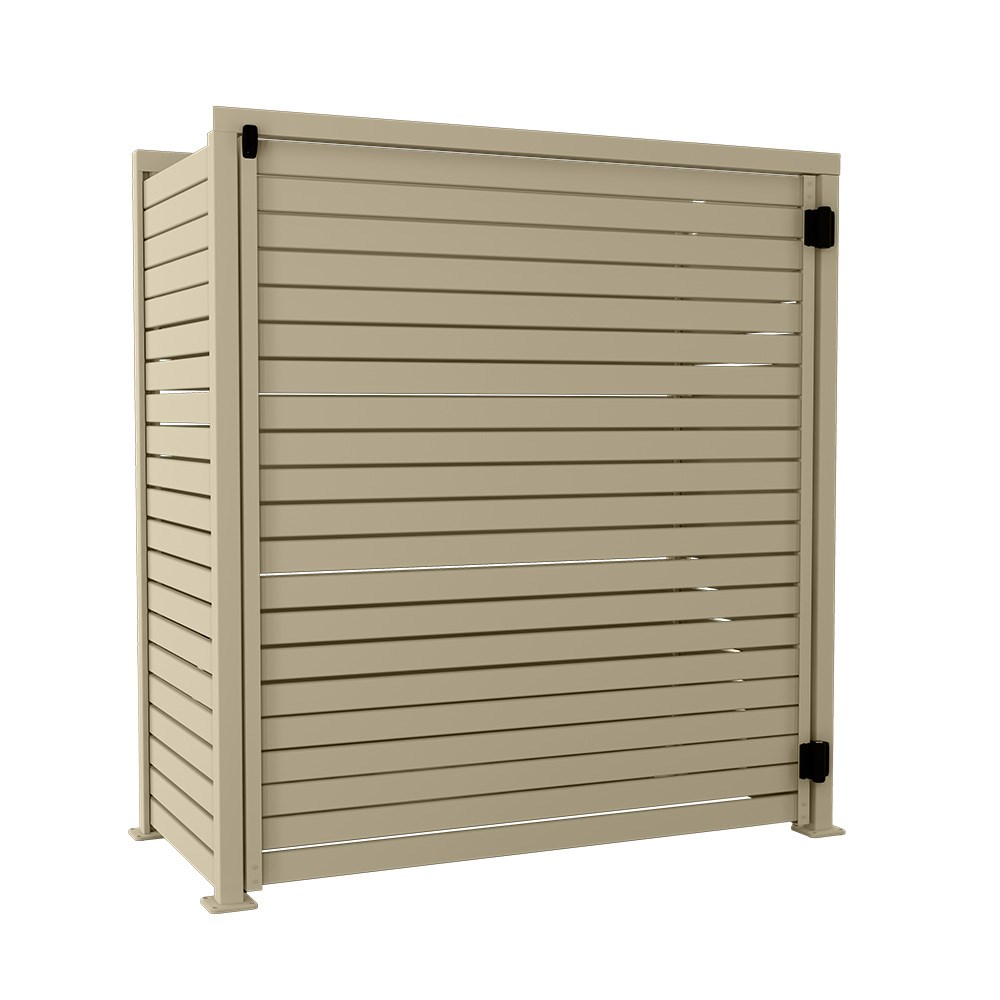 Slat Pool Pump Cover 600 x 1594 x 1500mm Merino Single Door No Lid