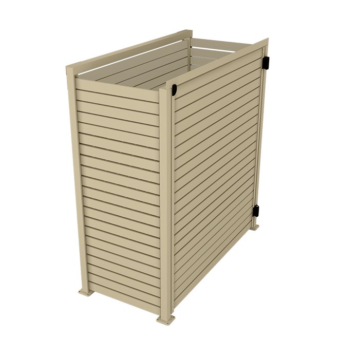 Slat Pool Pump Cover 600 x 1594 x 1500mm Merino Single Door No Lid