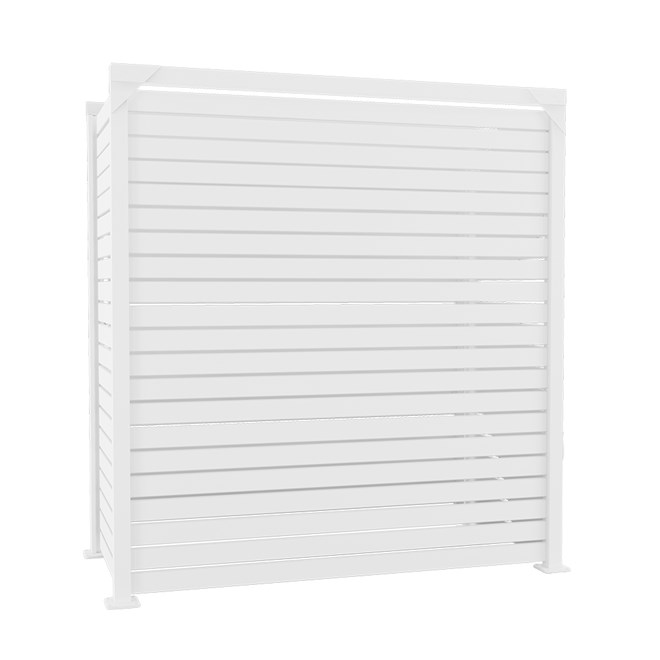 Slat Pool Pump Cover 600 x 1594 x 1500mm White Single Door No Lid