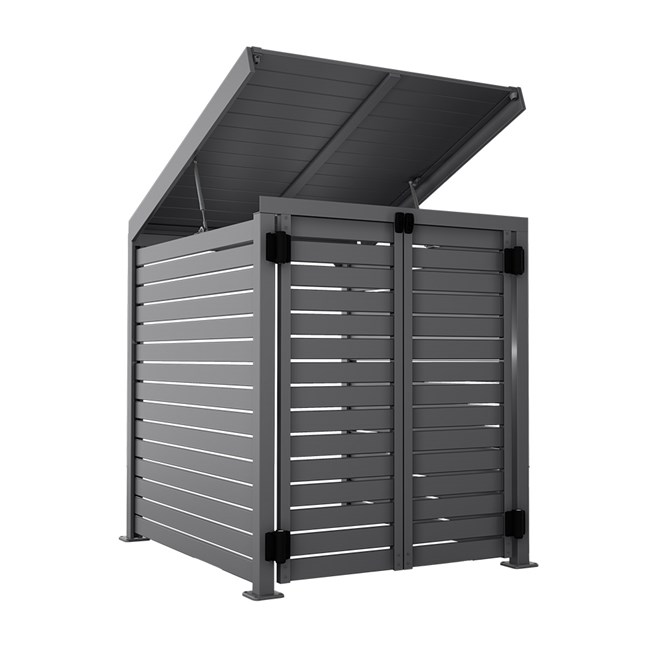 Slat Pool Pump Cover 1150 x 1204 x 982mm Granite Double Door With Lid