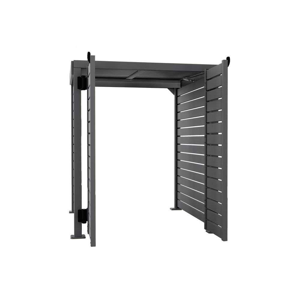 Slat Pool Pump Cover 1150 x 1204 x 982mm Granite Double Door With Lid