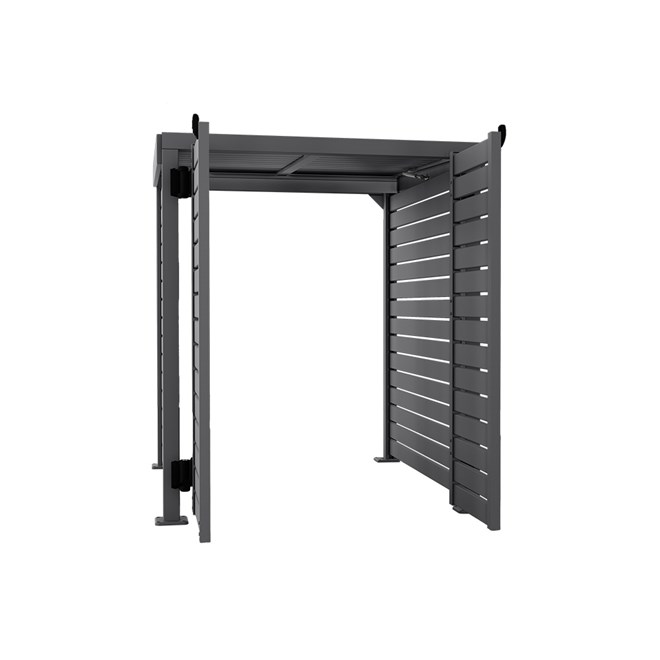 Slat Pool Pump Cover 1150 x 1204 x 982mm Granite Double Door With Lid