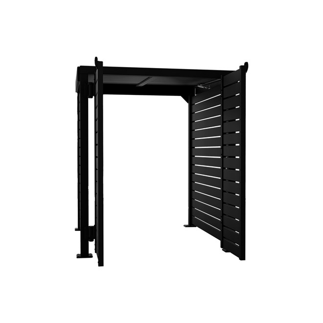 Slat Pool Pump Cover 1150 x 1204 x 982mm Black Double Door With Lid