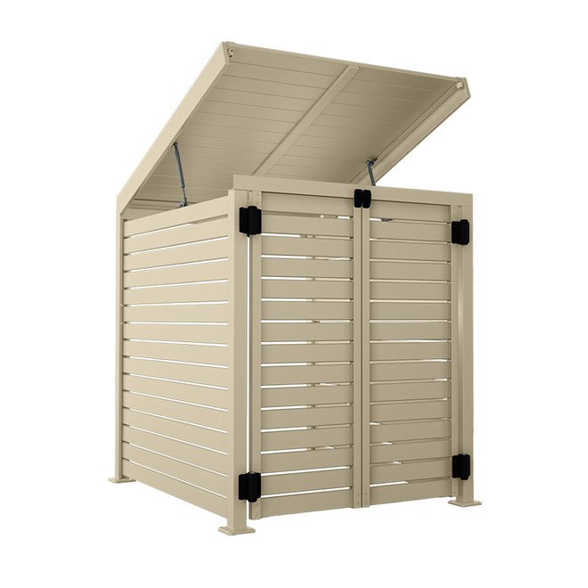 Slat Pool Pump Cover 1150 x 1204 x 982mm Merino Double Door With Lid