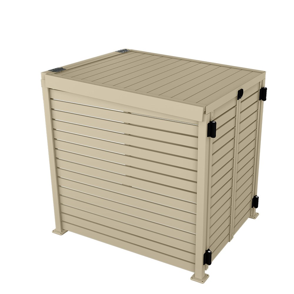 Slat Pool Pump Cover 1150 x 1204 x 982mm Merino Double Door With Lid