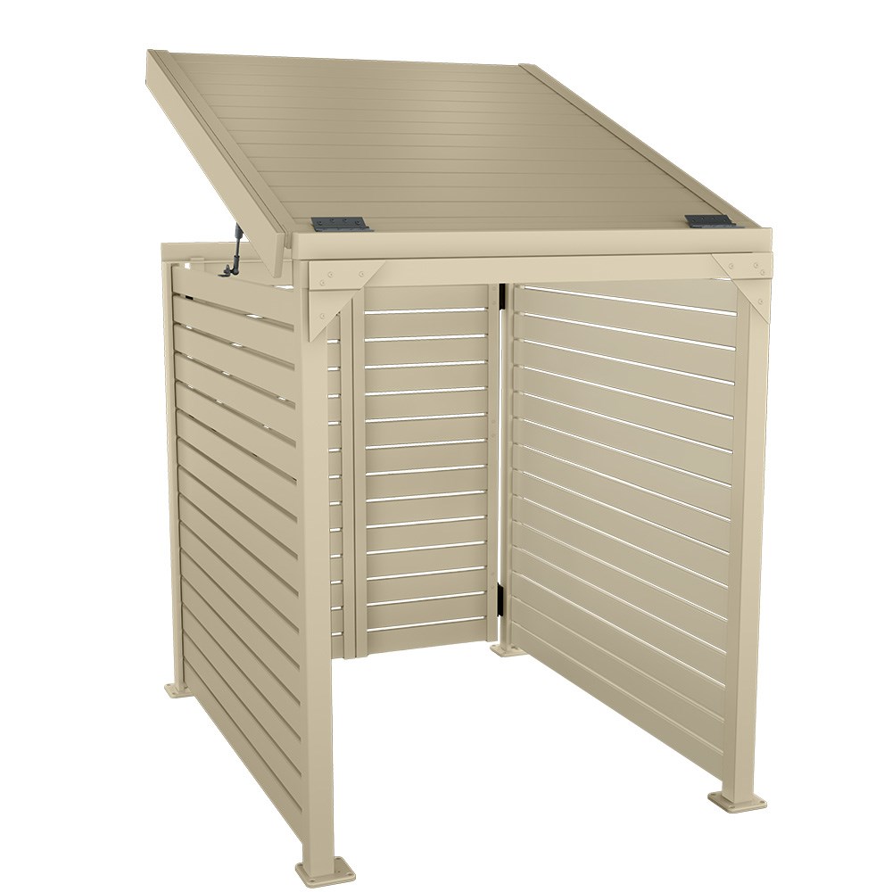 Slat Pool Pump Cover 1150 x 1204 x 982mm Merino Double Door With Lid