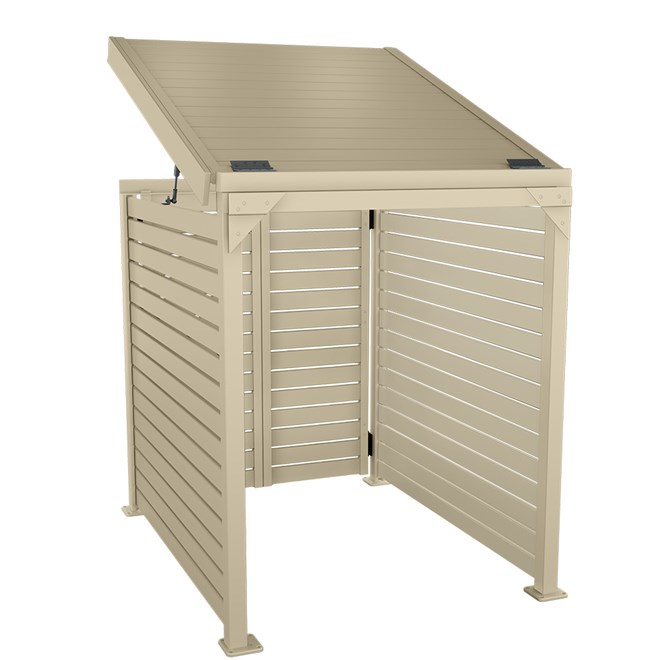 Slat Pool Pump Cover 1150 x 1204 x 982mm Merino Double Door With Lid