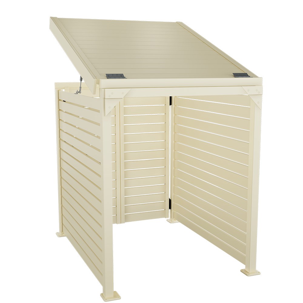 Slat Pool Pump Cover 1150 x 1204 x 982mm Primrose Double Door With Lid