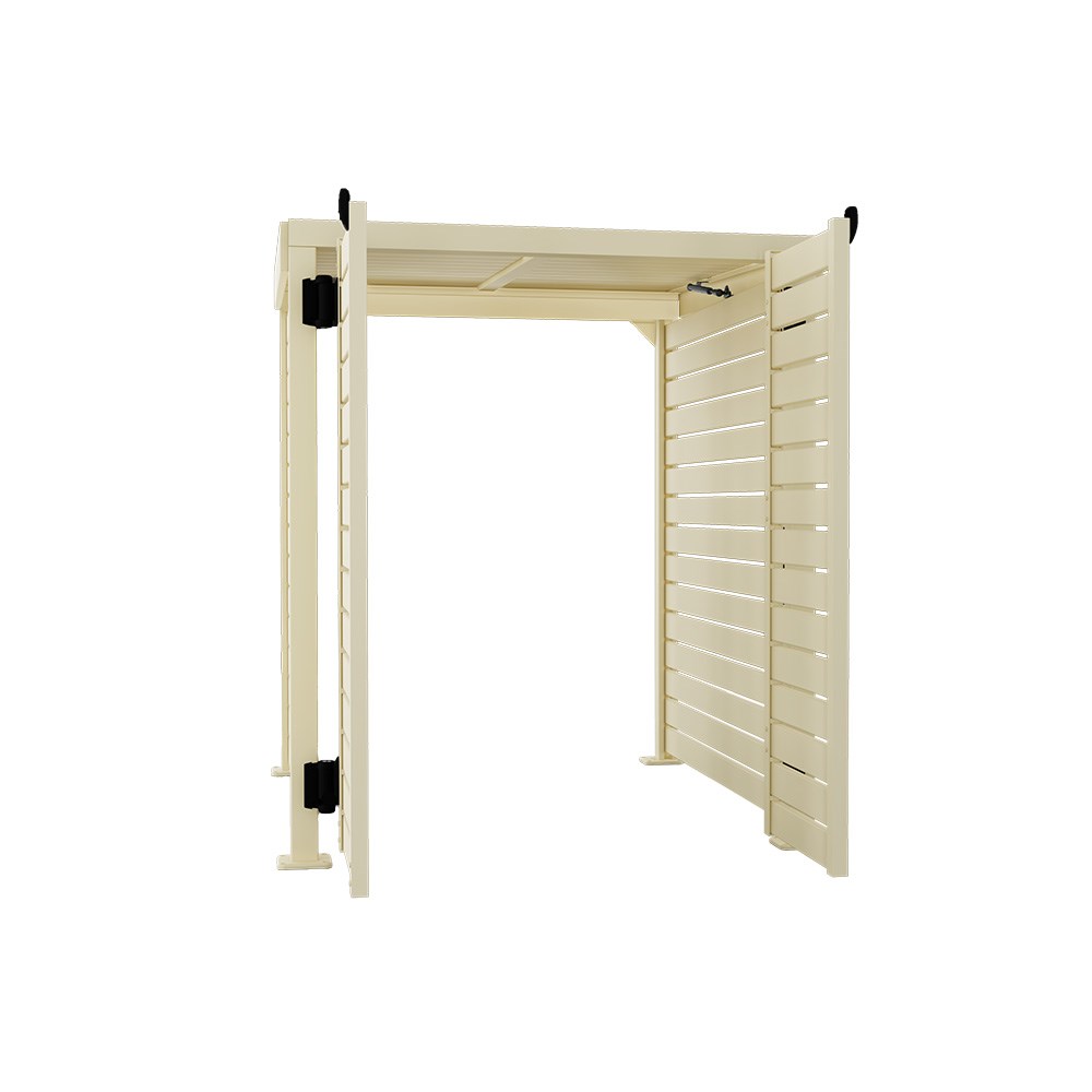 Slat Pool Pump Cover 1150 x 1204 x 982mm Primrose Double Door With Lid