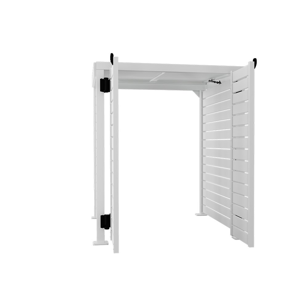 Slat Pool Pump Cover 1150 x 1204 x 982mm Off White Double Door With Lid