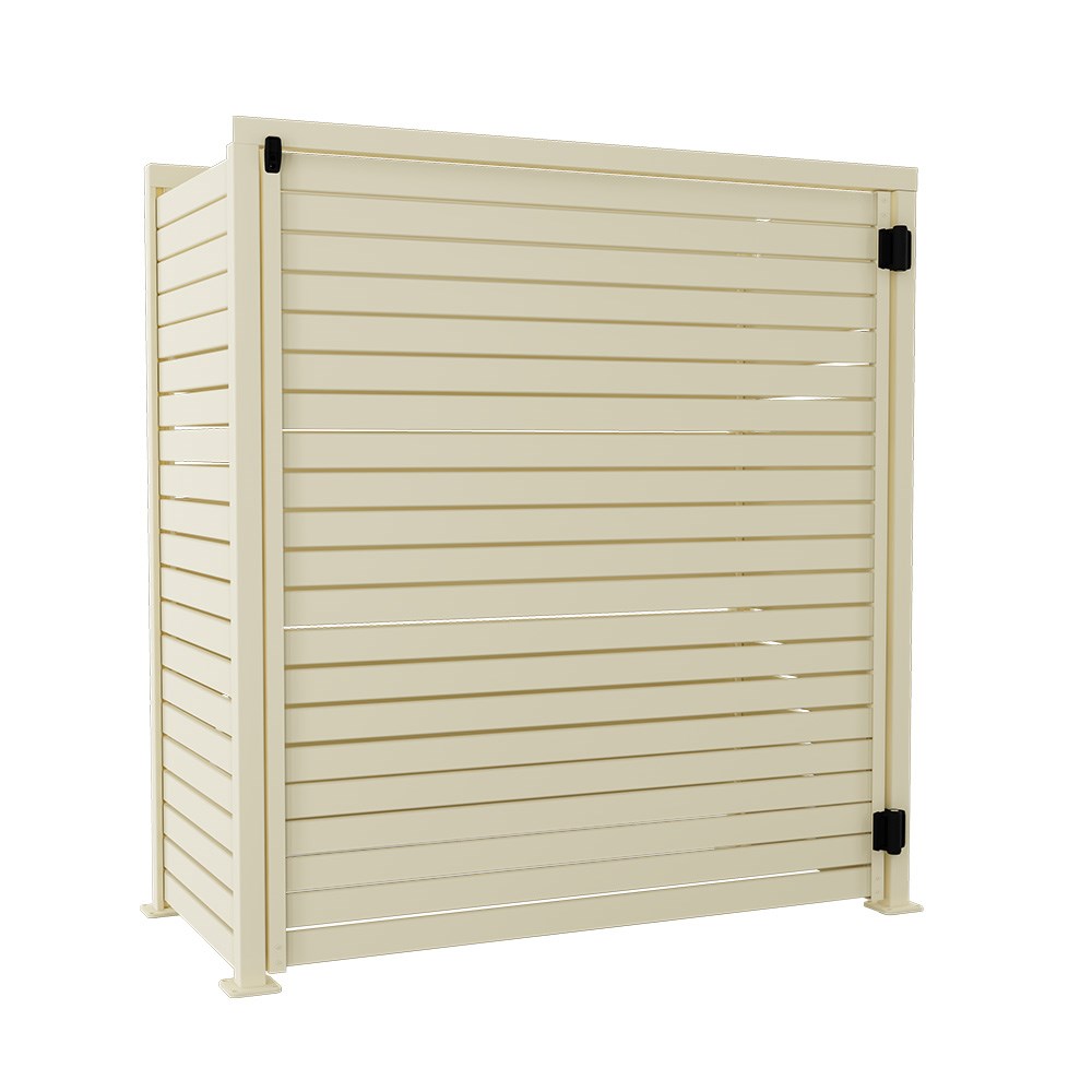 Slat Pool Pump Cover 600 x 1594 x 1500mm Primrose Single Door No Lid
