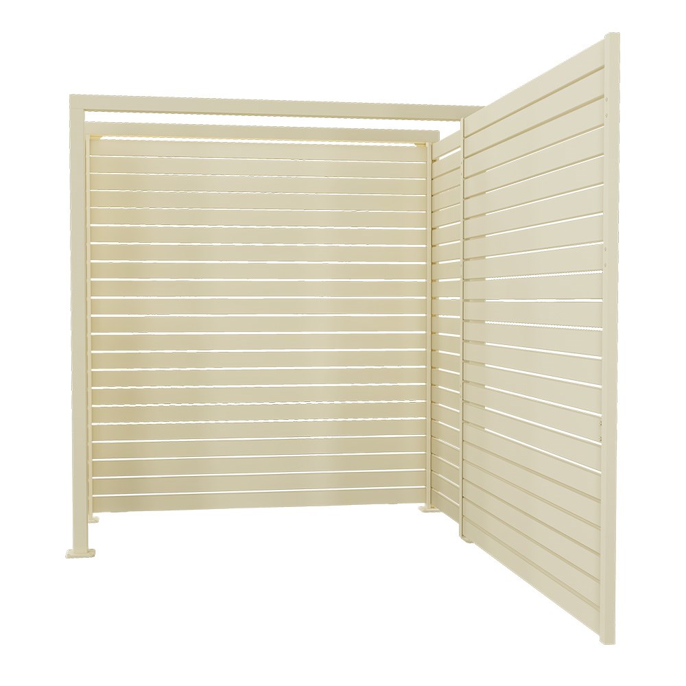 Slat Pool Pump Cover 600 x 1594 x 1500mm Primrose Single Door No Lid