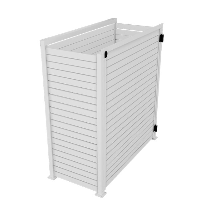 Slat Pool Pump Cover 600 x 1594 x 1500mm Off White Single Door No Lid
