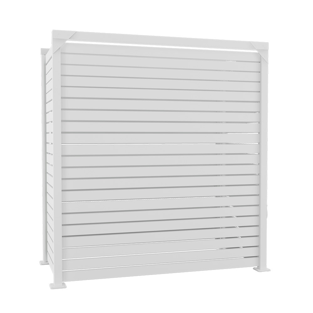 Slat Pool Pump Cover 600 x 1594 x 1500mm Off White Single Door No Lid