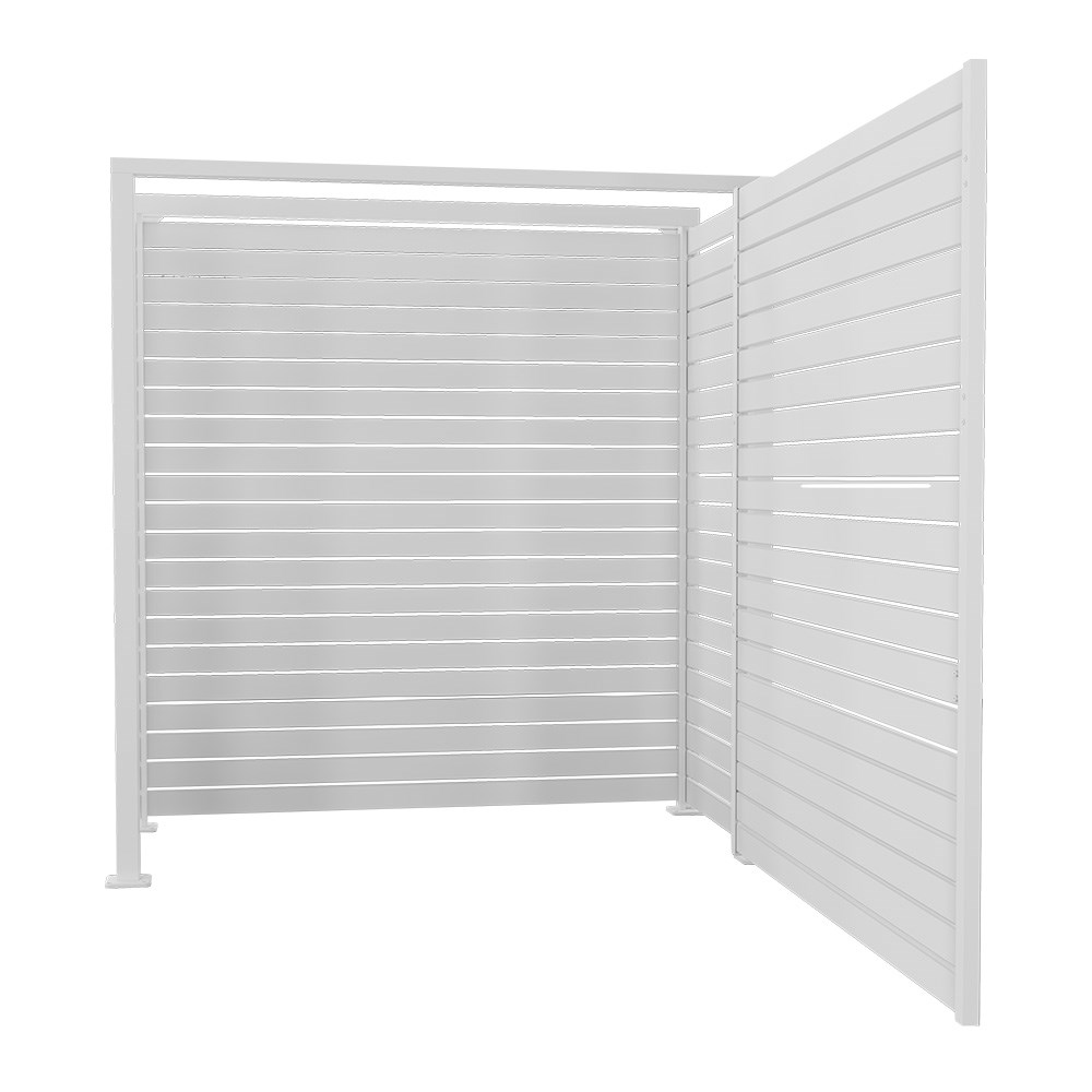Slat Pool Pump Cover 600 x 1594 x 1500mm Off White Single Door No Lid