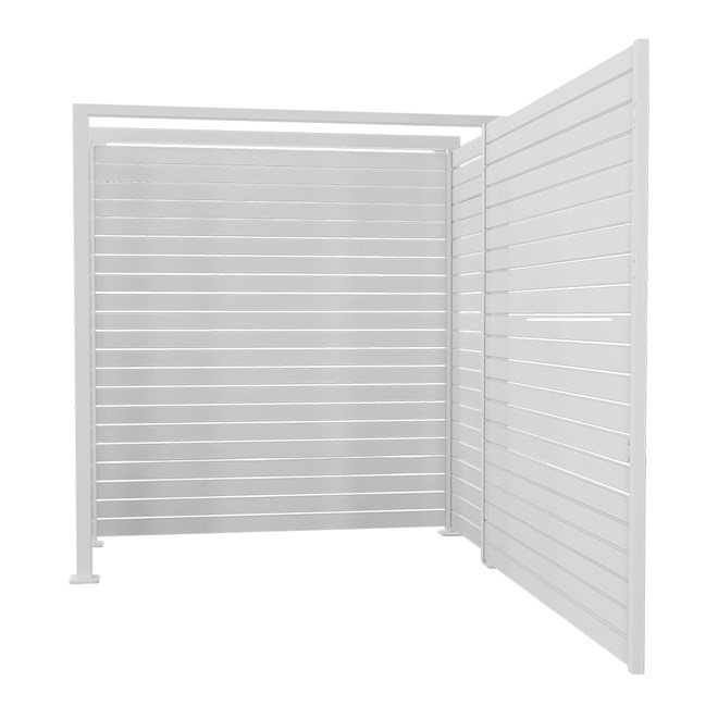 Slat Pool Pump Cover 600 x 1594 x 1500mm Off White Single Door No Lid