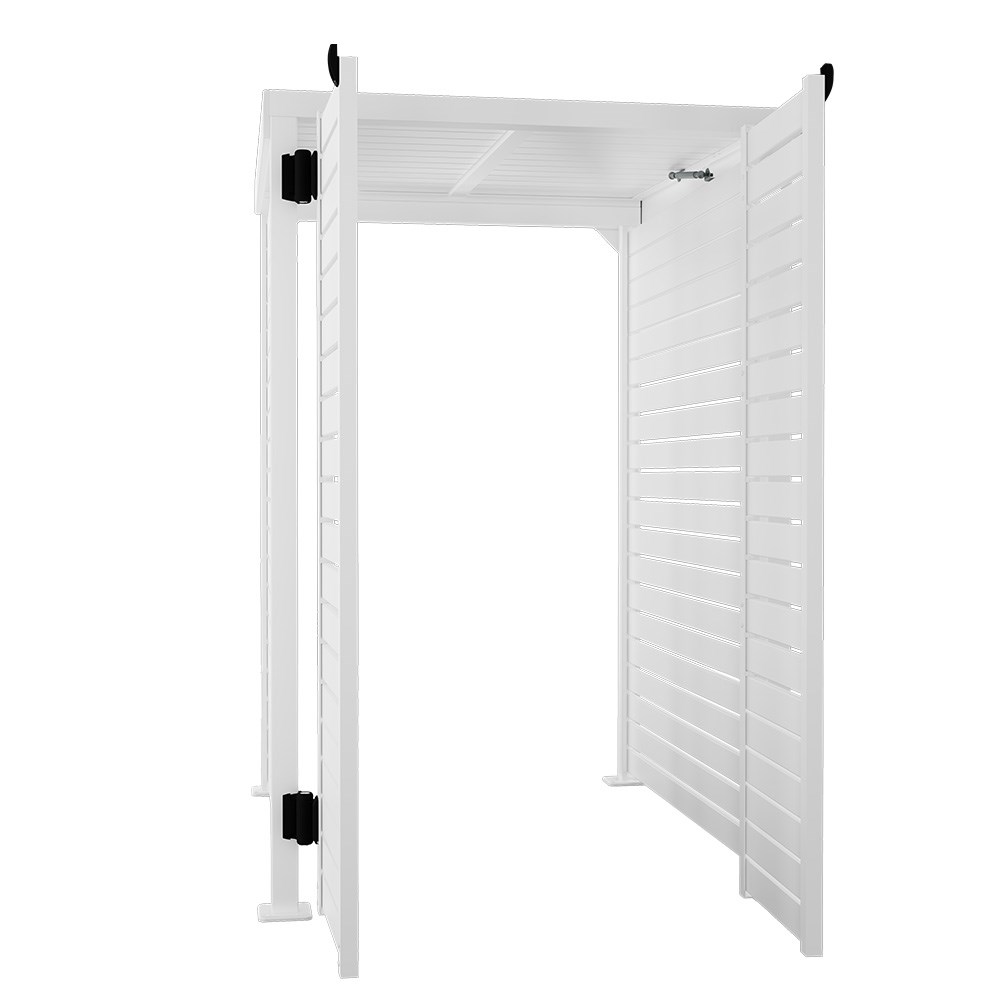 Slat Pool Pump Cover 1200 x 1489 x 982mm White Double Door With Lid