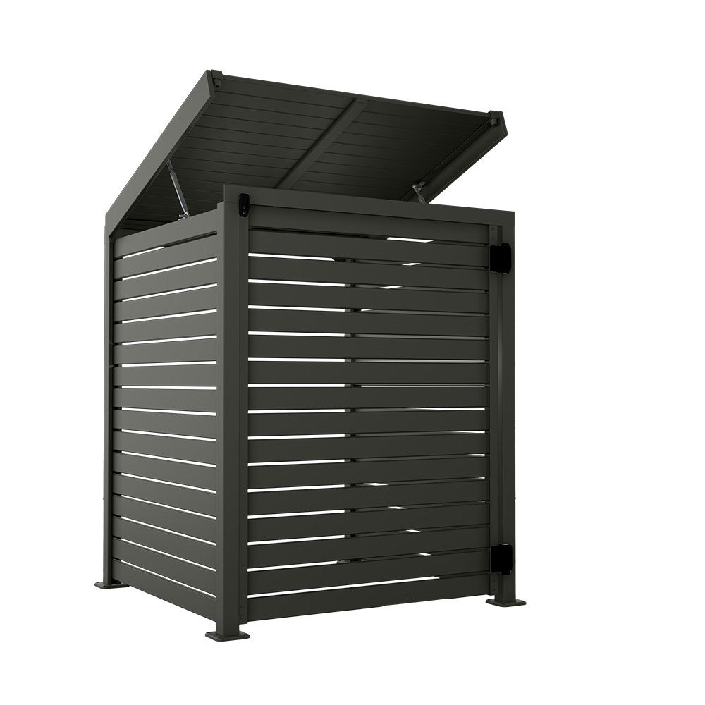 Slat Pool Pump Cover 1000 x 1204 x 916mm Slate Grey Single Door With Lid