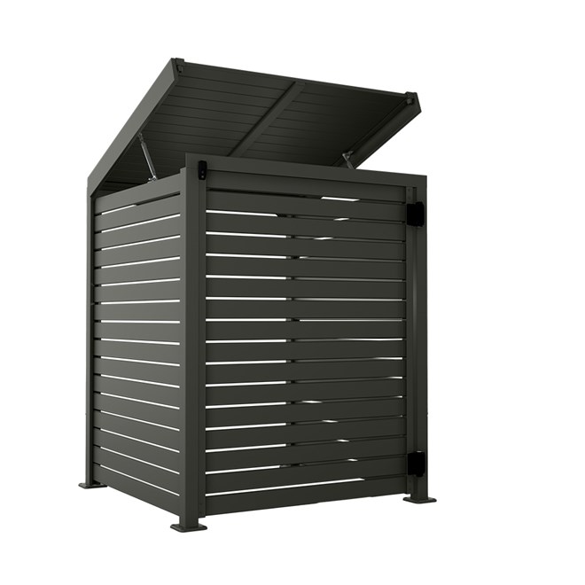 Slat Pool Pump Cover 1000 x 1204 x 916mm Slate Grey Single Door With Lid