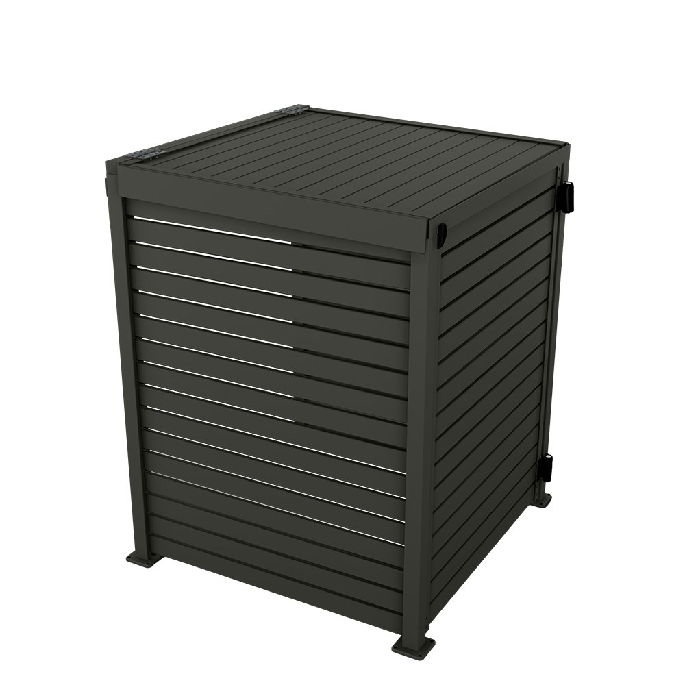 Slat Pool Pump Cover 1000 x 1204 x 916mm Slate Grey Single Door With Lid