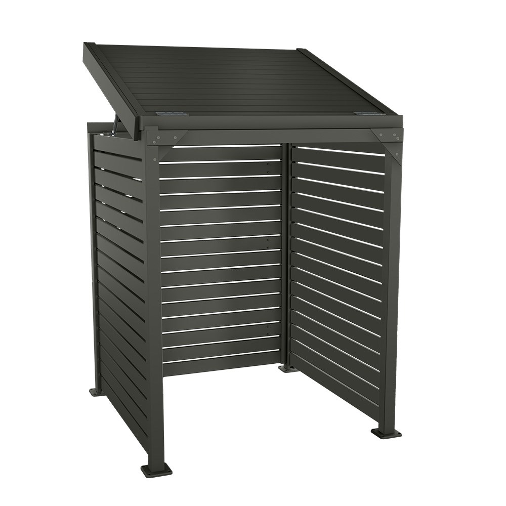 Slat Pool Pump Cover 1000 x 1204 x 916mm Slate Grey Single Door With Lid